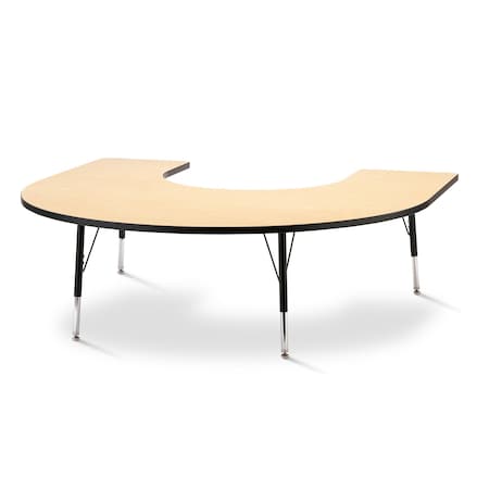Jonti-Craft Berries Horseshoe Activity Table, 66 in. x 60 in., E-height, Maple/Black/Black 6445JCE011
